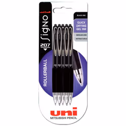 Uni-Ball Signo Gel 207, Nero, Nero, 5 pz