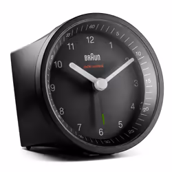 Braun BC07B-DCF, Sveglia al quarzo, Rotondo, Nero, Analogico, Batteria, Stilo AA