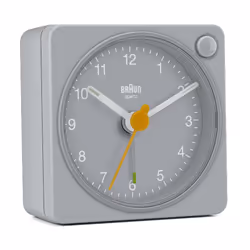Braun BC02XG, Sveglia al quarzo, Quadrato, Grigio, Giallo, Analogico, Batteria