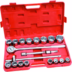 Set di prese Dr Metric, 21 pezzi 3/4 Bussole metriche da 16, con cricchetto reversibile 22-50 mm Barra a T scorrevole 2 esten ...