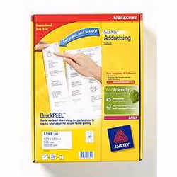 Avery QuickPEEL, Bianco, FSC, Carta, Laser/Inkjet, 63.5 x 38.1 mm, 10500 pz