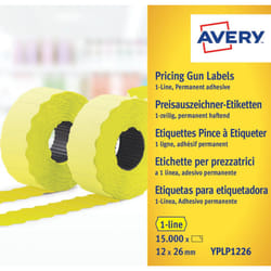 Avery YPLP1226 etichetta autoadesiva Etichetta con prezzo Permanente Giallo 15000 pz