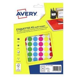 Avery PET15MX etichetta autoadesiva Rotondo Permanente Multicolore 672 pz