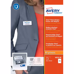 Avery 4835G-M badge e porta badge Plastica