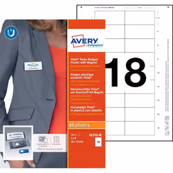 Avery 4835G-M badge e porta badge Plastica