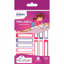 Avery RESMI30F-UK, Rosa, Viola, Rettangolo con angoli arrotondati, Permanente, 50 mm, 10 mm, 30 pz