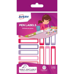 Avery RESMI30F-UK etichetta autoadesiva Rettangolo con angoli arrotondati Permanente Rosa, Viola 30 pz