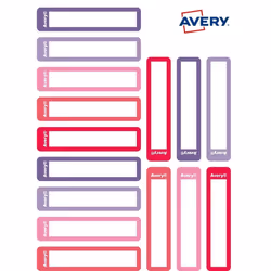 Avery RESMI30F-UK etichetta autoadesiva Rettangolo con angoli arrotondati Permanente Rosa, Viola 30 pz