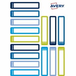 Avery RESMI30G-UK etichetta autoadesiva Rettangolo con angoli arrotondati Permanente Blu, Verde 30 pz