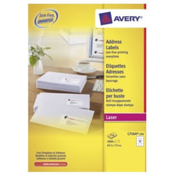 Avery L7164-250 etichetta autoadesiva Bianco 3000 pz