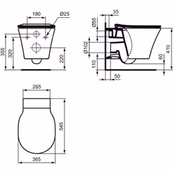 Vaso sospeso AquaBlade� con fissaggi completamente nascosti. completo di sedile slim a sgancio rapido. La tecnologia AquaBlad ...
