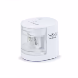 Rapesco PS12-USB, Temperamatite elettrico, Bianco, Plastica, Acciaio, 1,2 cm, 6 mm