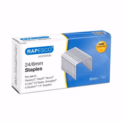 Rapesco S24602Z3, Pacchetto di punti, 24/6, 6 mm, 5000 punti, Acciaio galvanizzato, Alluminio