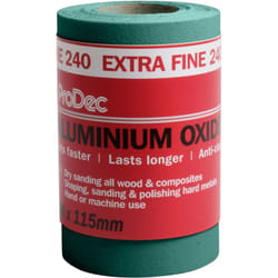 Prodec - PAALV240 - Rotolo di carta abrasiva in ossido di alluminio, grana 240, 5 m x 115 mm, colore: Verde