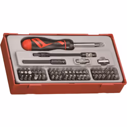Set di cacciaviti con punte da 74 pezzi. TENGTOOLS TTMD74Set composto da 74 elementi. Include un cacciavite a cricchetto per  ...