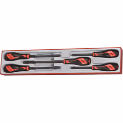 Un set di cacciaviti Teng Tools TTXMDTN rinforzati. Un set di 5 cacciaviti: piatti e Phillips. Con albero diritto esagonale e ...