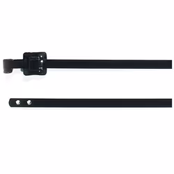 Hellermann Tyton MLT16SSC10, Releasable cable tie, Poliestere, Acciaio inox, Nero, 12 cm, 850 N, -80 - 538 °C