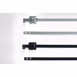 Hellermann Tyton MLT16SSC10 fascetta Releasable cable tie Poliestere, Acciaio inox Nero 100 pz