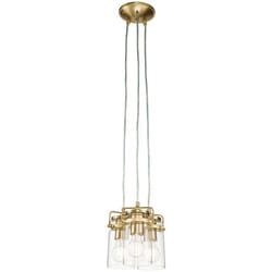 Kichler - Lampadario Contemporaneo Brinley Acciaio Ottone Spazzolato 3 Luci E27