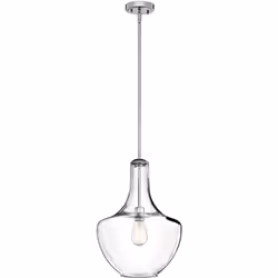 Collezione Everly LAMPADA MEMORABILE Lampada media a sospensione a 1 luce - Cromo. Il design della collezione Everly, di dime ...