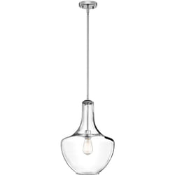 Kichler - Sospensione Contemporanea Everly Acciaio Cromo Vetro 1 Luce E27