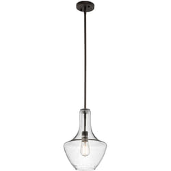 Sospensione Contemporanea Everly Acciaio Bronzo Antico Vetro 1 Luce E27