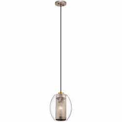 Collezione Asher FASCINO INTRAMONTABILE Mini lampada a sospensione a 1 luce. Di ispirazione industriale, la mini lampada a so ...