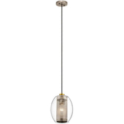 Kichler - Sospensione Contemporanea Asher Acciaio Peltro Antico 1 Luce E27