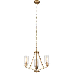Kichler - Lampadario Contemporaneo Deryn Acciaio Ottone Naturale 3 Luci E27