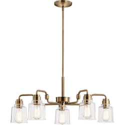 Kichler - Lampadario Contemporaneo Aivian Acciaio Ottone Anticato 5 Luci E27