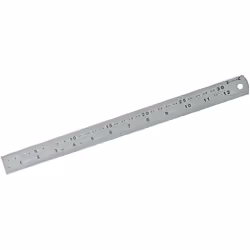 Righello di precisione in acciaio inossidabile con marcature incise all'acquaforte. Graduazioni metriche e imperiali: 0,5 mm, ...