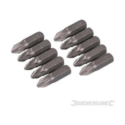Punte Cr-V Pozidriv 10 pz PZ2 - Silverline