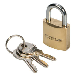 Lucchetto in ottone gambo in acciaio indurito cromato varie misure silverline-20 mm