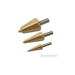 Silverline - Set di frese coniche rivestite di titanio hss per la foratura della lamiera e plastica 3 pz