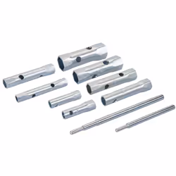 Acciaio resistente alla corrosione. Doppia testa: 8 x 9 mm, 10, 11, 12 x 13 mm, 14 x 15 mm, 17 x 19 mm, 21 x 22 mm. Include c ...