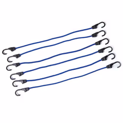 Forti, corde elastiche incapsulate in una treccia in polipropilene. Solidi ganci in acciaio rivestiti in plastica. Spessa cor ...
