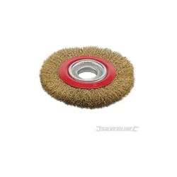 Silverline - Spazzola a disco in acciaio ottonato per smerigliatrici da banco da 125mm offerta 125 x 20mm