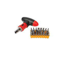 Silverline 380746 - Set di bussole e inserti, con impugnatura a T, 22 pz.