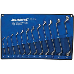 Silverline - 627185 Gekröpfter Set di chiavi ad anello, 12 pz.