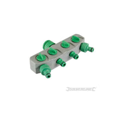 Silverline - Raccordo rubinetto a 4 vie maschio 3/4' e 1/2'