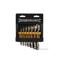 Silverline - Set chiavi corte testa taglio croce cricchetto in acciaio 8 a 19 mm