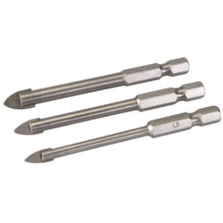 Silverline - Punte da trapano con codolo esagonale per vetro e piastrelle 3 p.zi 5, 6 e 8 mm