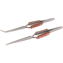 Silverline - 696669, Set pinzette in Acciaio inossidabile cross-action da 2 pezzi 162 / 165 mm