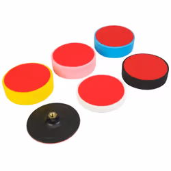 Spugne in poliuretano di alta qualità in nero, giallo, bianco, rosso e blu. Per tagliare, lucidare e rifinire. Compatibile co ...