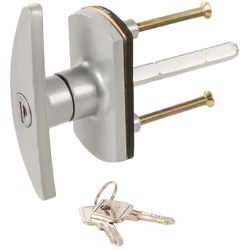 Maniglia con serratura per porta del garage in lega di zinco e alberino di 75 mm. Finitura verniciata a polvere resistente al ...