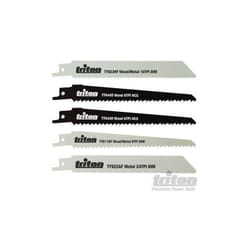 Triton - Lame per sega elettrica alternativa tagliarami 150mm 5 pezzi raccordo standard 1/2'