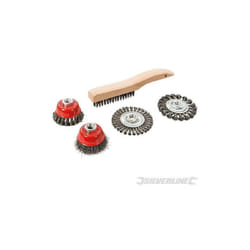 Silverline - Set 5 spazzole metalliche e spazzole a tazza a filo ritorto ideale per smerigliatrici