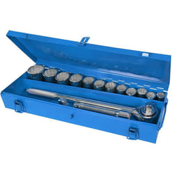 Silverline - Set di bussole metriche, 12 pt, 3/4', 15 pz. 22 - 46 mm