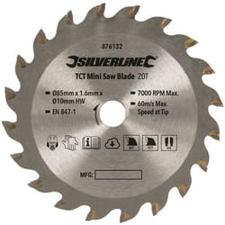 Silverline - Lama in tct per sega mini ø 85 mm - foro 10 mm - 20 denti