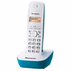 Panasonic KX-TG1611, Telefono DECT, Telefono con vivavoce, 50 voci, Identificatore di chiamata, Blu, Bianco